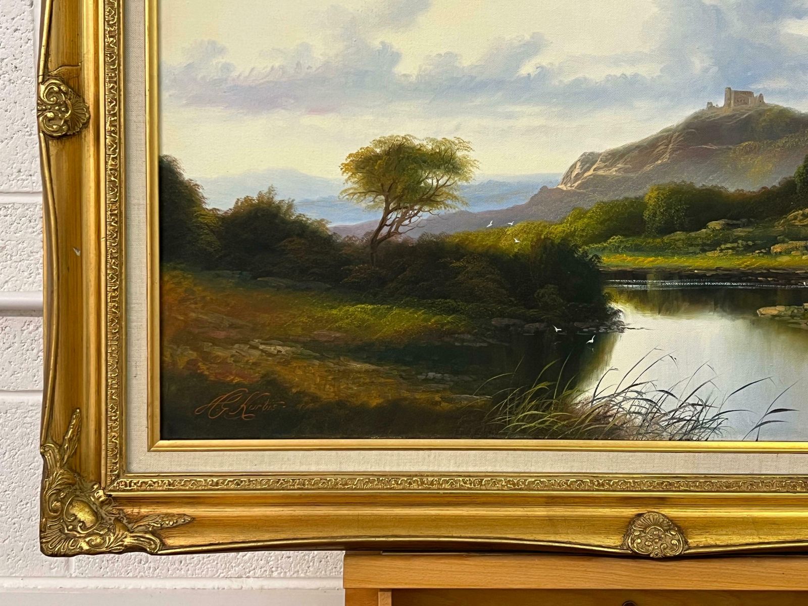 Andrew Grant Kurtis Mountain Lake In Spring Oil Painting Of The Scottish Highlands By British Artist 1980 Circa photo buy