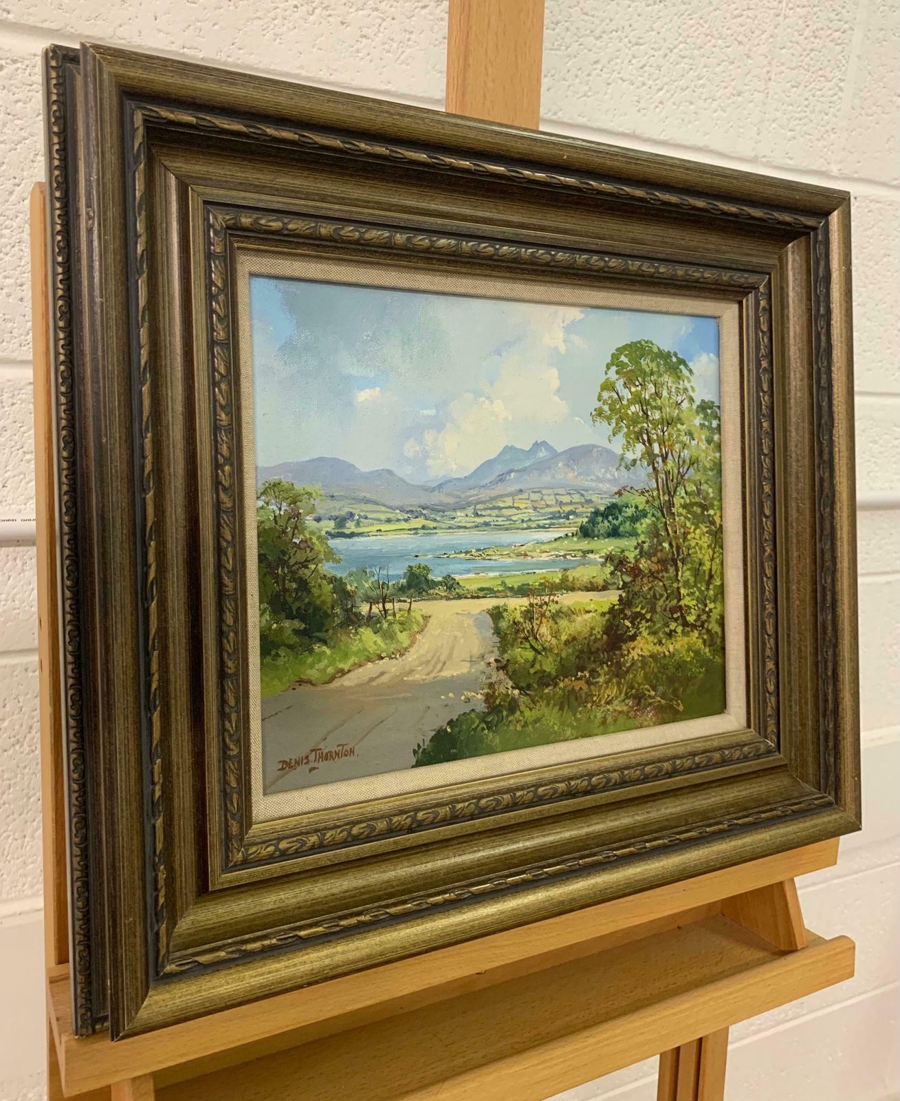 Denis Thornton Oil Painting Of Lough Island In County Down Ireland By Modern Irish Artist  1980 Circa photo furniture