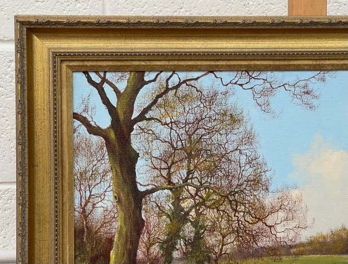 2950.0 James Wright Horses With Ploughmen In The English Countryside By Realist Landscape Artist 1990 Circa photo