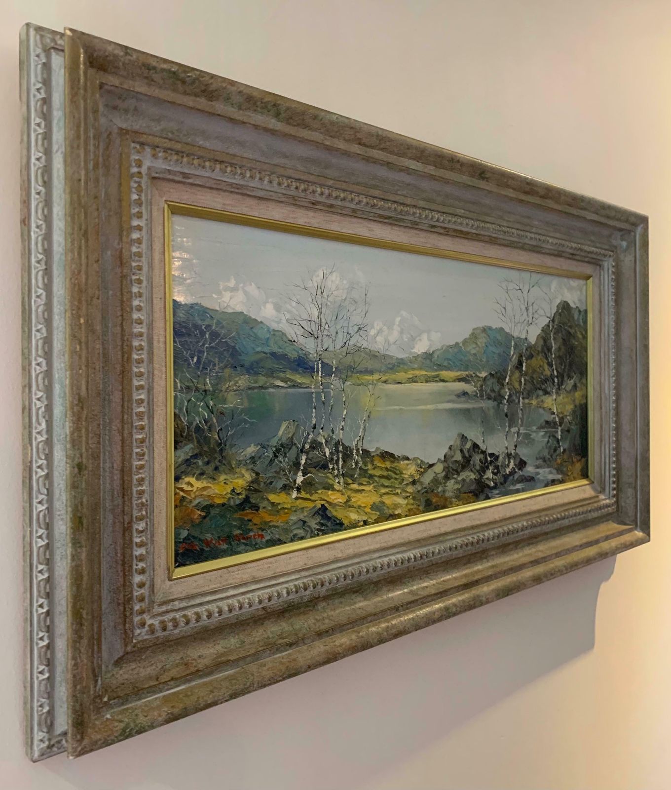 Charles Wyatt Warren Oil Painting Of Snowdon Mountains & Lakes In Wales By Modern British Artist  1975 Circa photo furniture