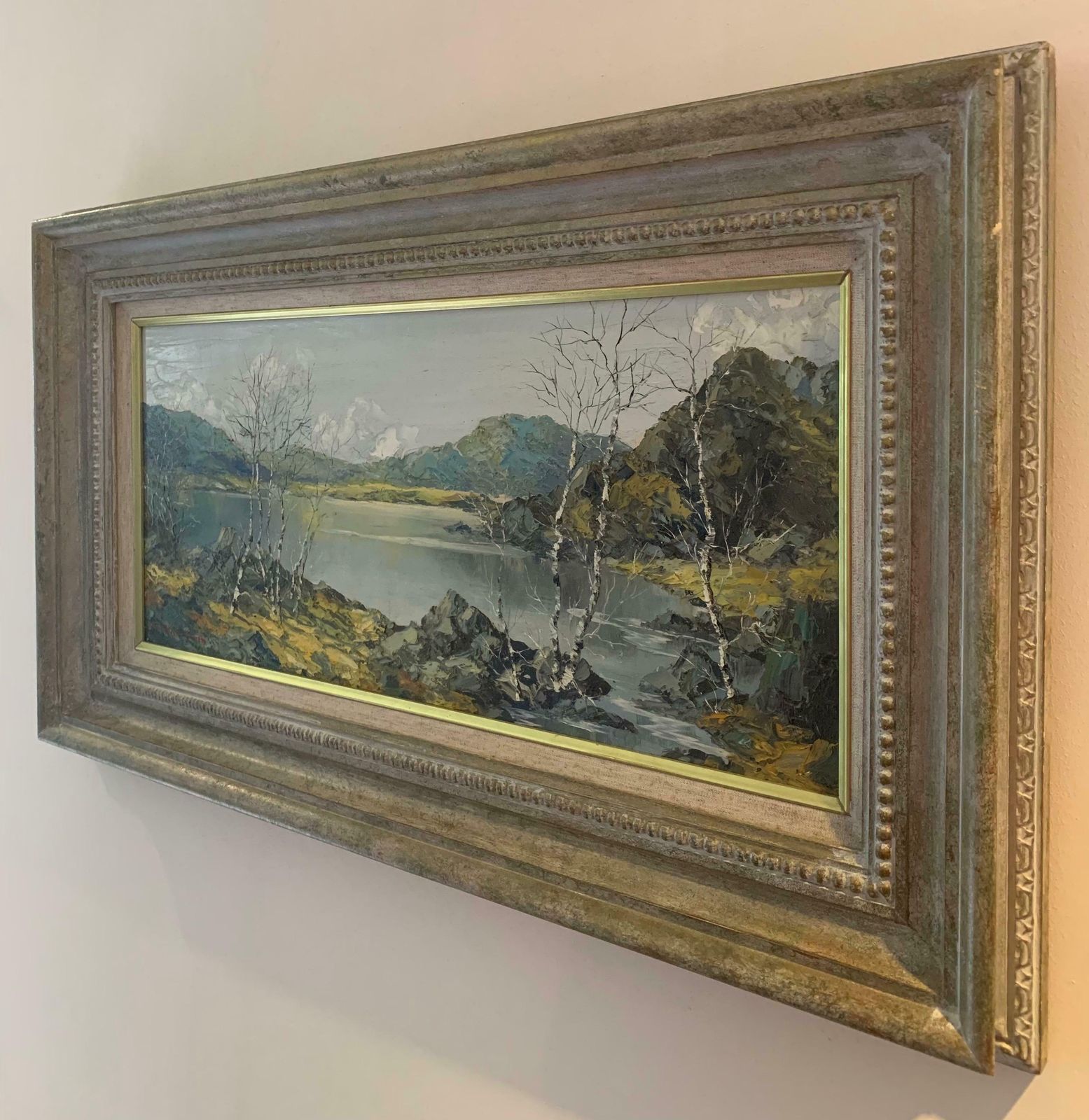 Charles Wyatt Warren Oil Painting Of Snowdon Mountains & Lakes In Wales By Modern British Artist  1975 Circa photo Art