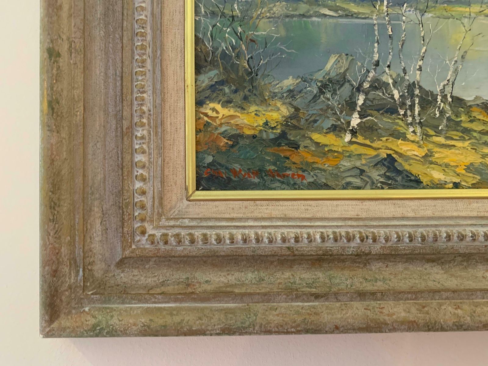 Charles Wyatt Warren Oil Painting Of Snowdon Mountains & Lakes In Wales By Modern British Artist  1975 Circa photo vinterior
