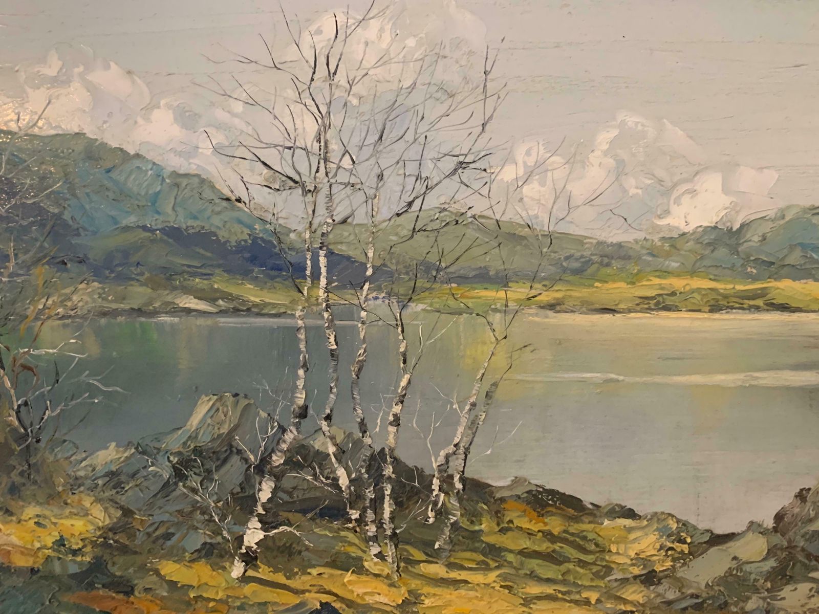 Charles Wyatt Warren Oil Painting Of Snowdon Mountains & Lakes In Wales By Modern British Artist  1975 Circa photo vintage
