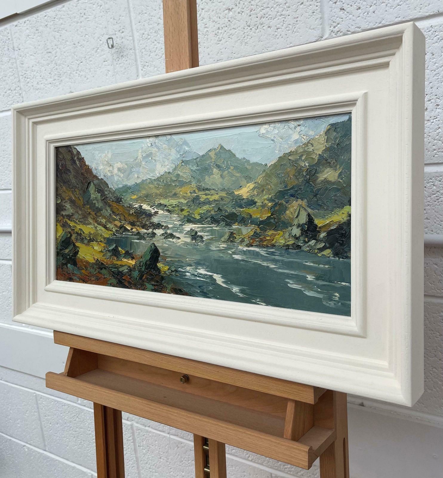 Charles Wyatt Warren Original Impasto Oil Painting Of River Mountain Scene In Wales By British Artist  Mid 20th Century photo Art