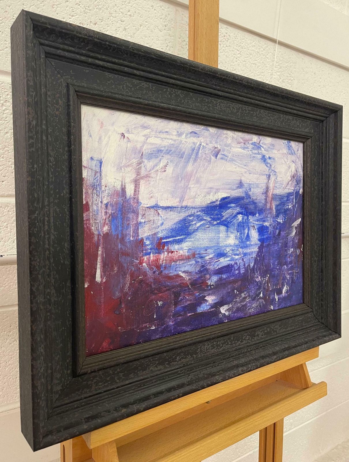 Angela Wakefield Blue Mountain Abstract Expressionist Painting By Contemporary British Artist  2001 photo furniture