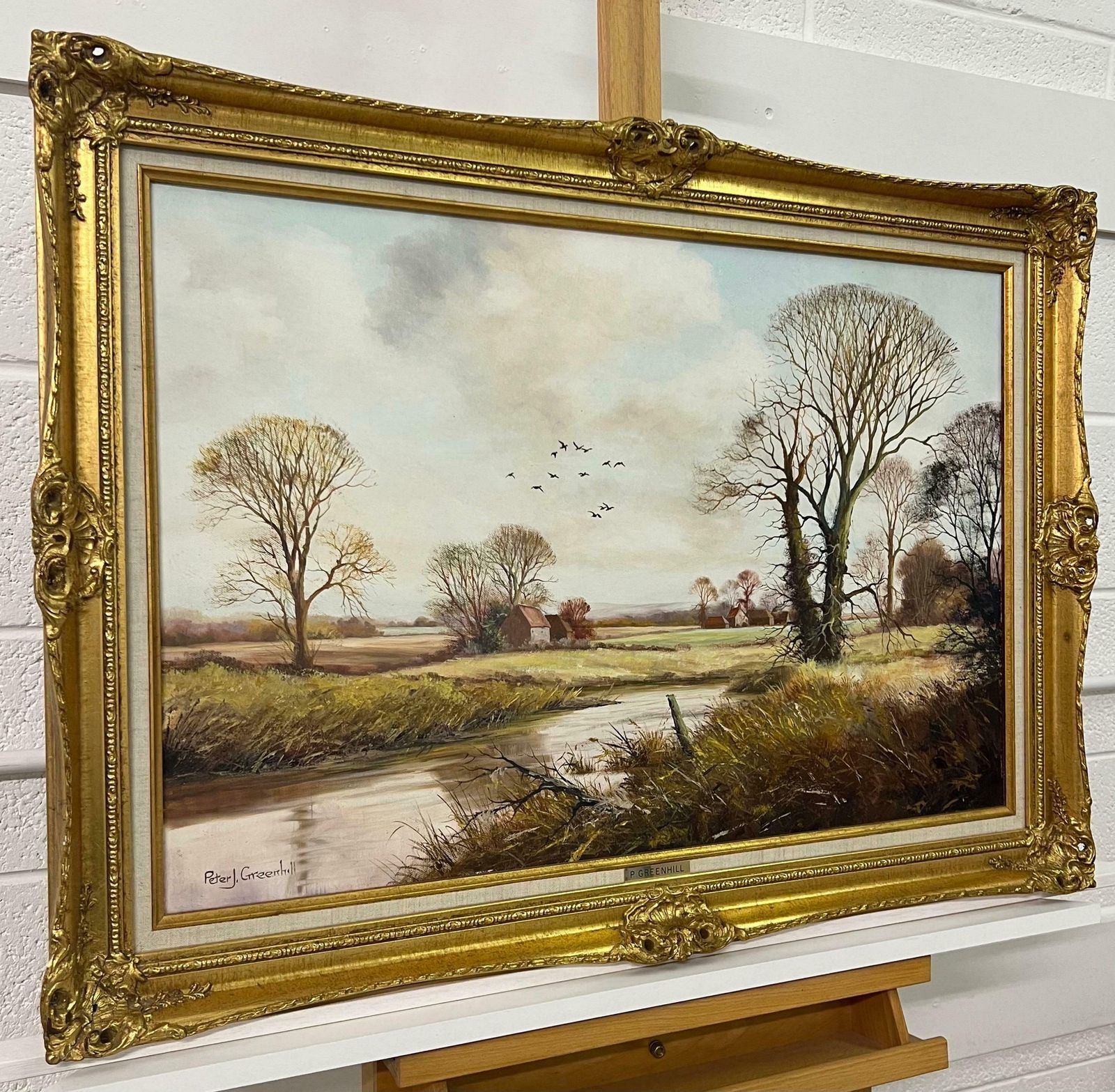 950.0 Peter J Greenhill Oil Painting Of An English Country Landscape By 20th Century British Artist 1980 Circa photo