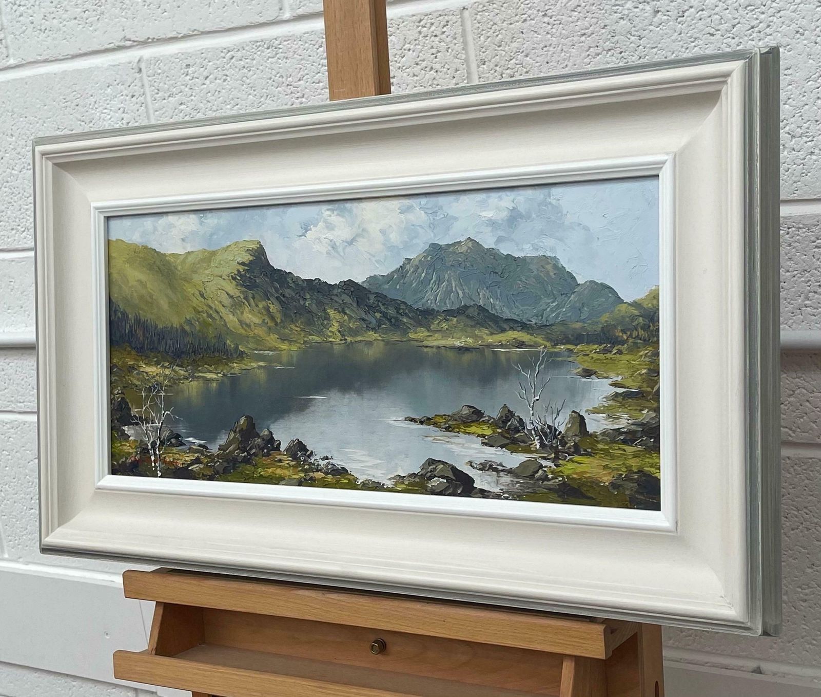 Charles Wyatt Warren Mountain Lake Landscape Impasto Oil Painting By 20th Century British Artist  Mid 20th Century photo Art