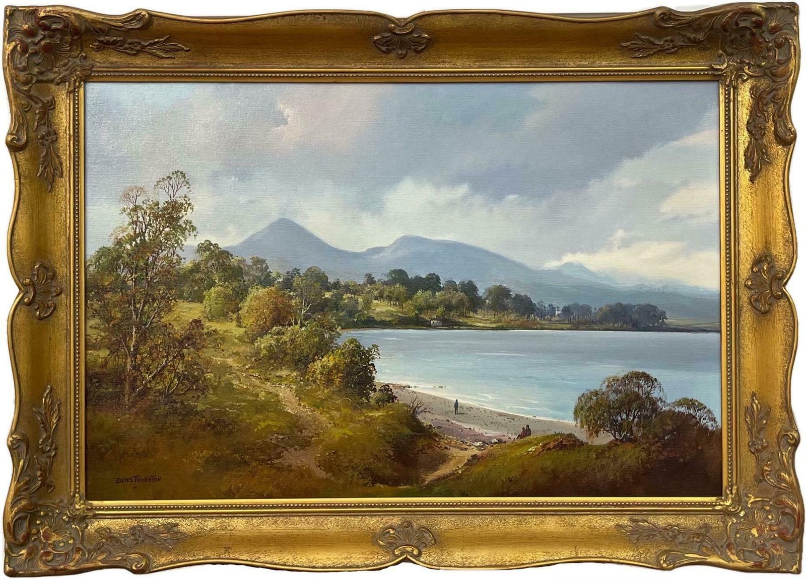 Denis Thornton Original Post War Painting Of Mournes From Duldrum Ireland By Modern Artist  1980 Circa photo for sale