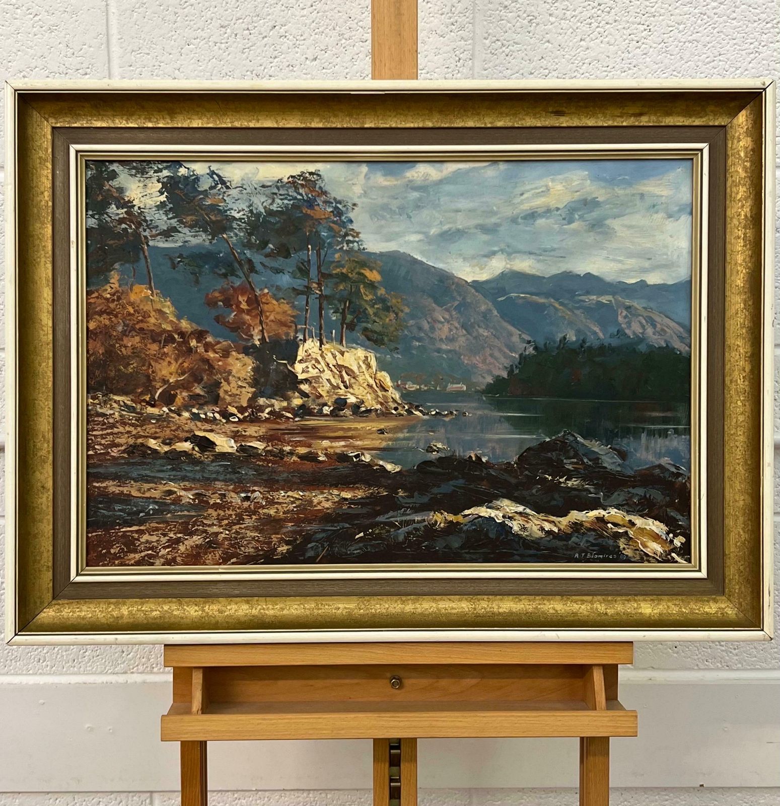 Arthur Terry Blamires Oil Painting Of Derwent Water English Lake District By British Landscape Artist 1989 photo buy
