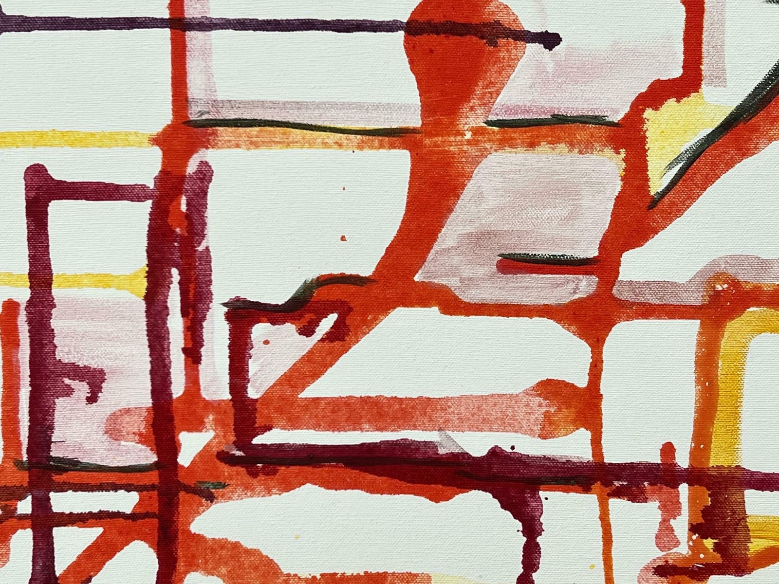 12500.0 Angela Wakefield Early Abstract Art Purple Orange & Yellow On White Background By British Artist 2004 photo