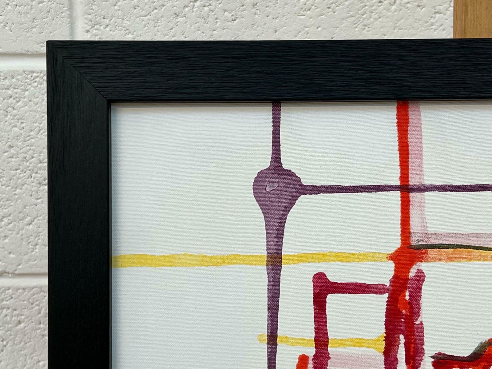 photo buy Angela Wakefield Early Abstract Art Purple Orange & Yellow On White Background By British Artist 2004