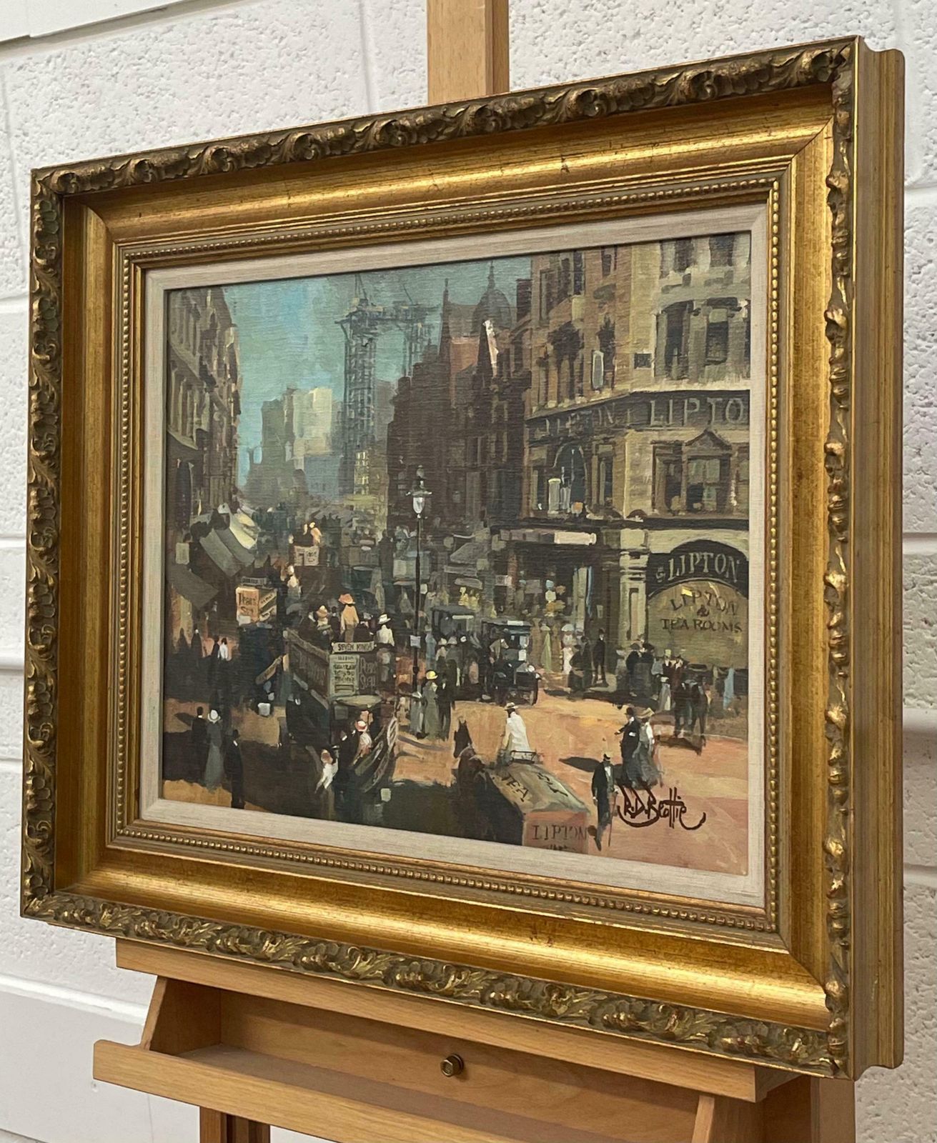 Robert D Beattie Oil Painting Of High Holborn London In 1910 By Modern Impressionist Irish Artist  1950 Circa photo vinterior