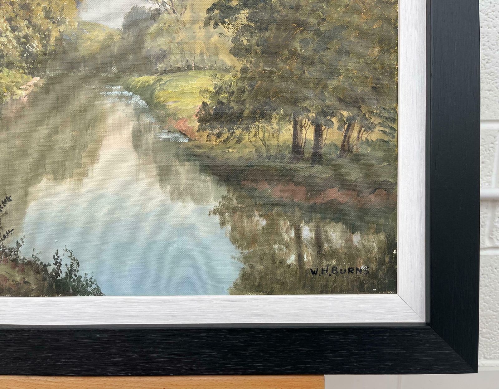 William Henry Burns Painting Of Idyllic River Scene On The Lagan In Ireland By Modern Irish Artist  1985 Circa photo 1950.0