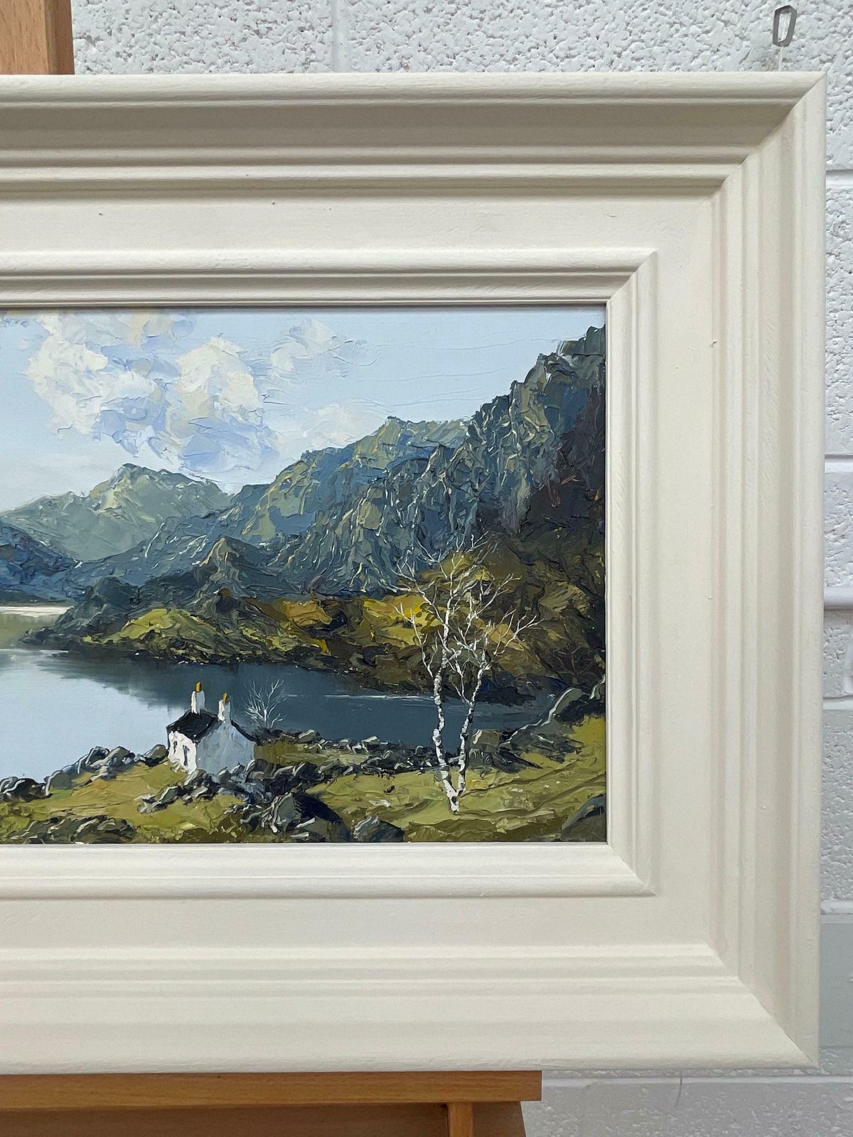 Charles Wyatt Warren Vintage Impasto Oil Painting Of River Mountain Scene In Wales By British Artist  Mid 20th Century photo vinterior
