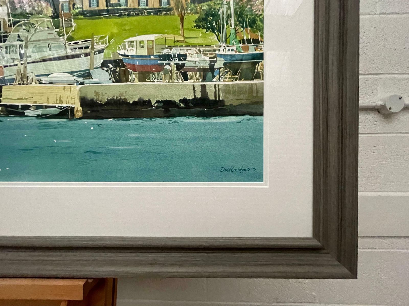 David Coolidge Large Watercolour Of Pleasure Boats Moored On The River In Florida By USA Artist  2005 Circa photo 4000.0
