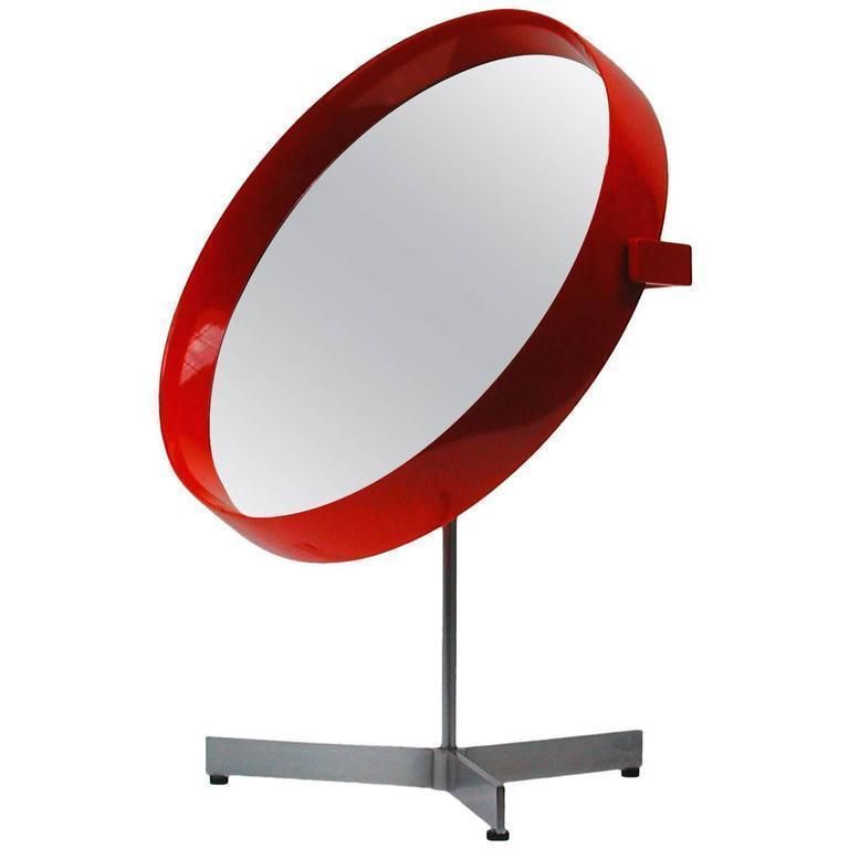 Mid Century Uno And Osten Kristiansson Table Mirror For Luxus Vittsjö
