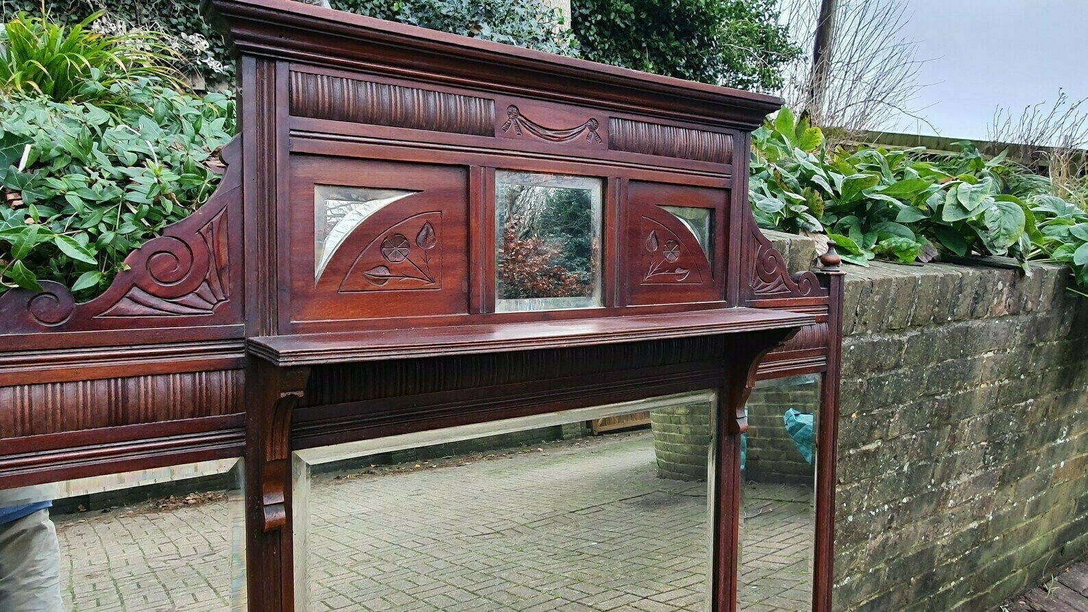 Huge Victorian Mahogany Over Mantel Mantle Mirror Fireplace 125 X 136 Cm 8 Different Mirrors photo buy
