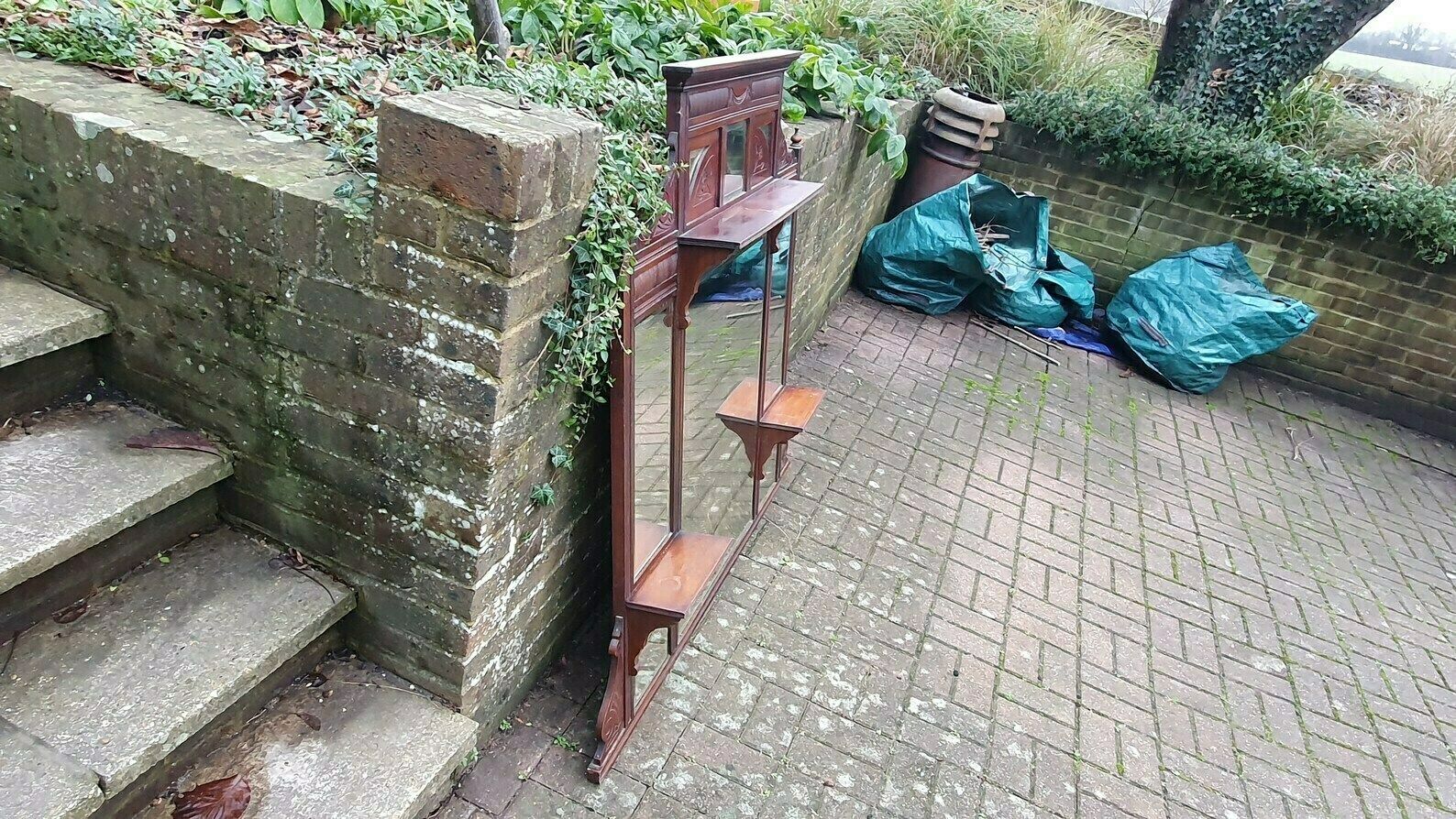 photo furniture Huge Victorian Mahogany Over Mantel Mantle Mirror Fireplace 125 X 136 Cm 8 Different Mirrors