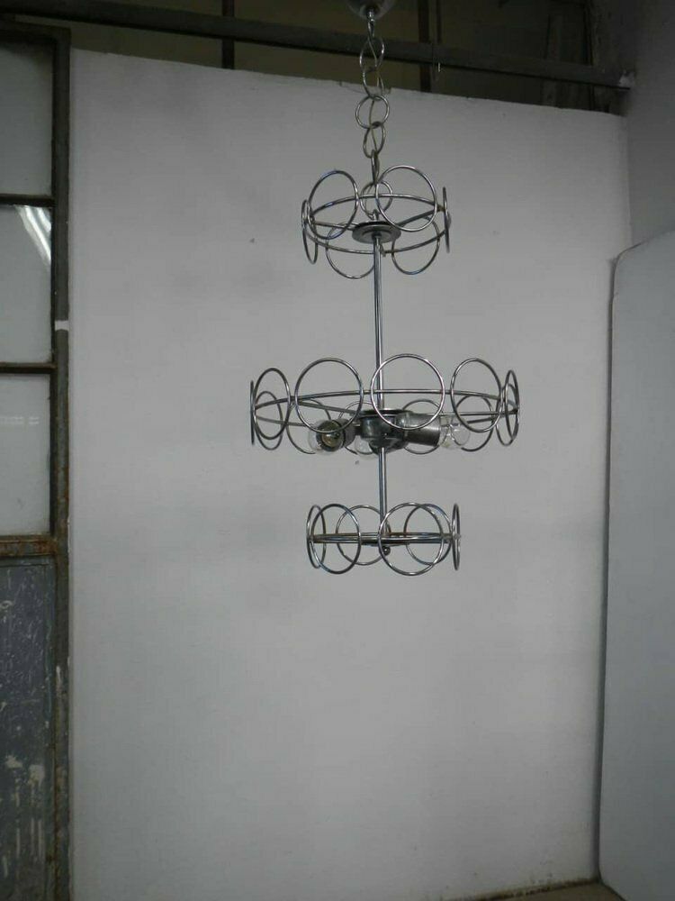 Chandelier Attributed To Angelo Mangiarotti For Viscosi, 1960s photo Lighting