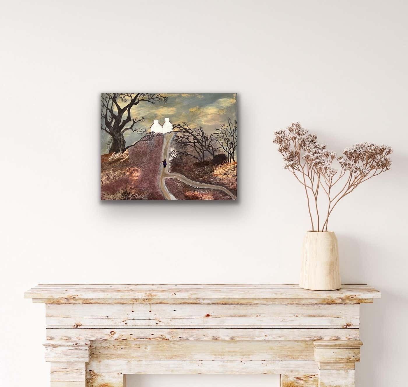 Eimear Gilleece Naive Style Art With Earthy Winter Colours By Contemporary Irish Artist 2000 Circa photo furniture