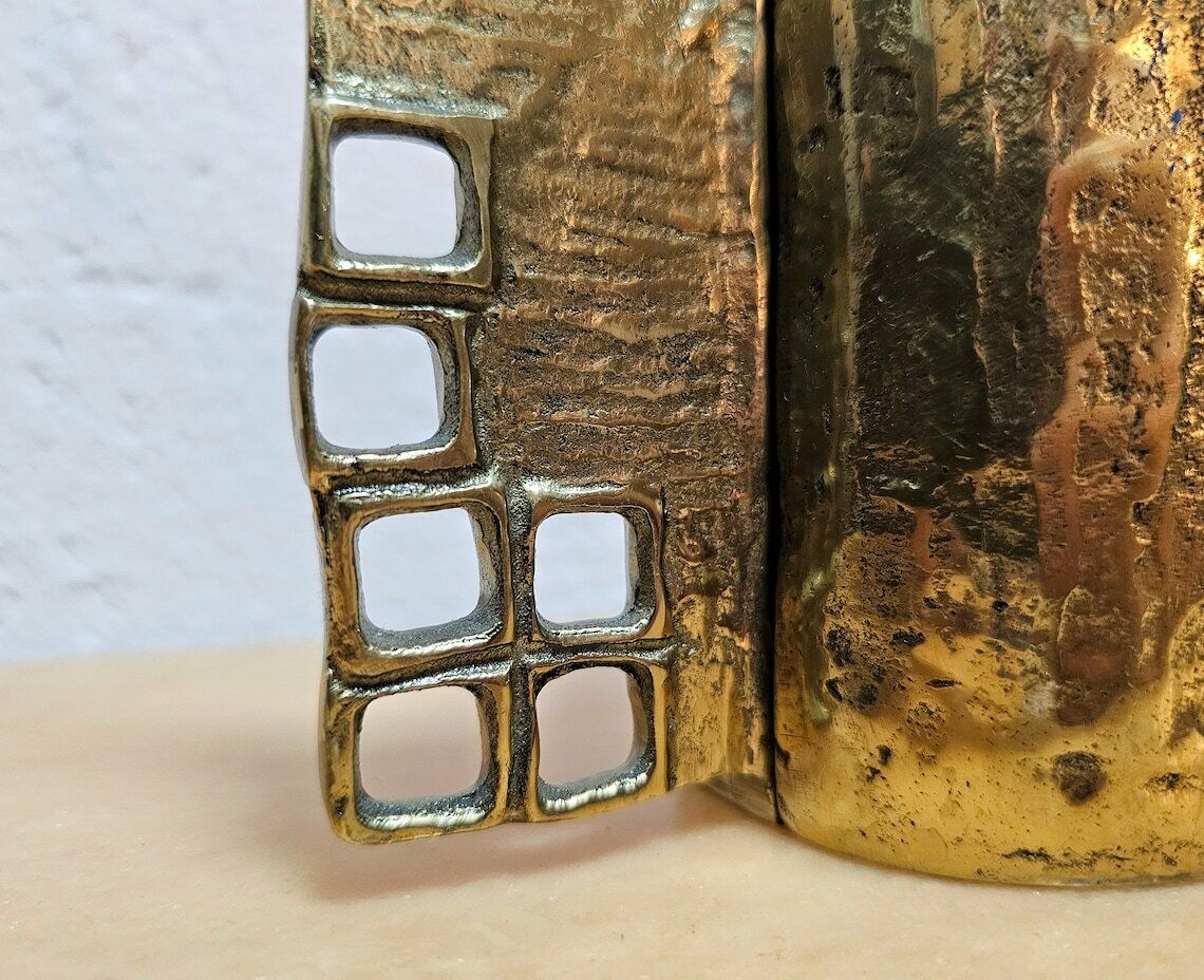 Extremely Rare Sculptural Brutalist Gilt Bronze Candle Holder Designed By Heinz Goll // Made In Austria In 1960s photo furniture