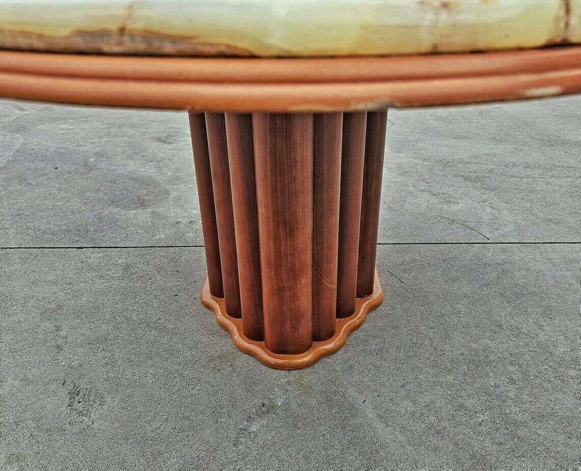Art Deco Inspired Coffee Table With Onyx Marble Top By Hohnert Design // Made In West Germany In 1970s photo vintage