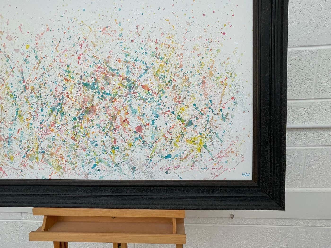 Angela Wakefield Colourful Abstract Flowers On White Background By Contemporary British Artist 2021 photo 6000.0