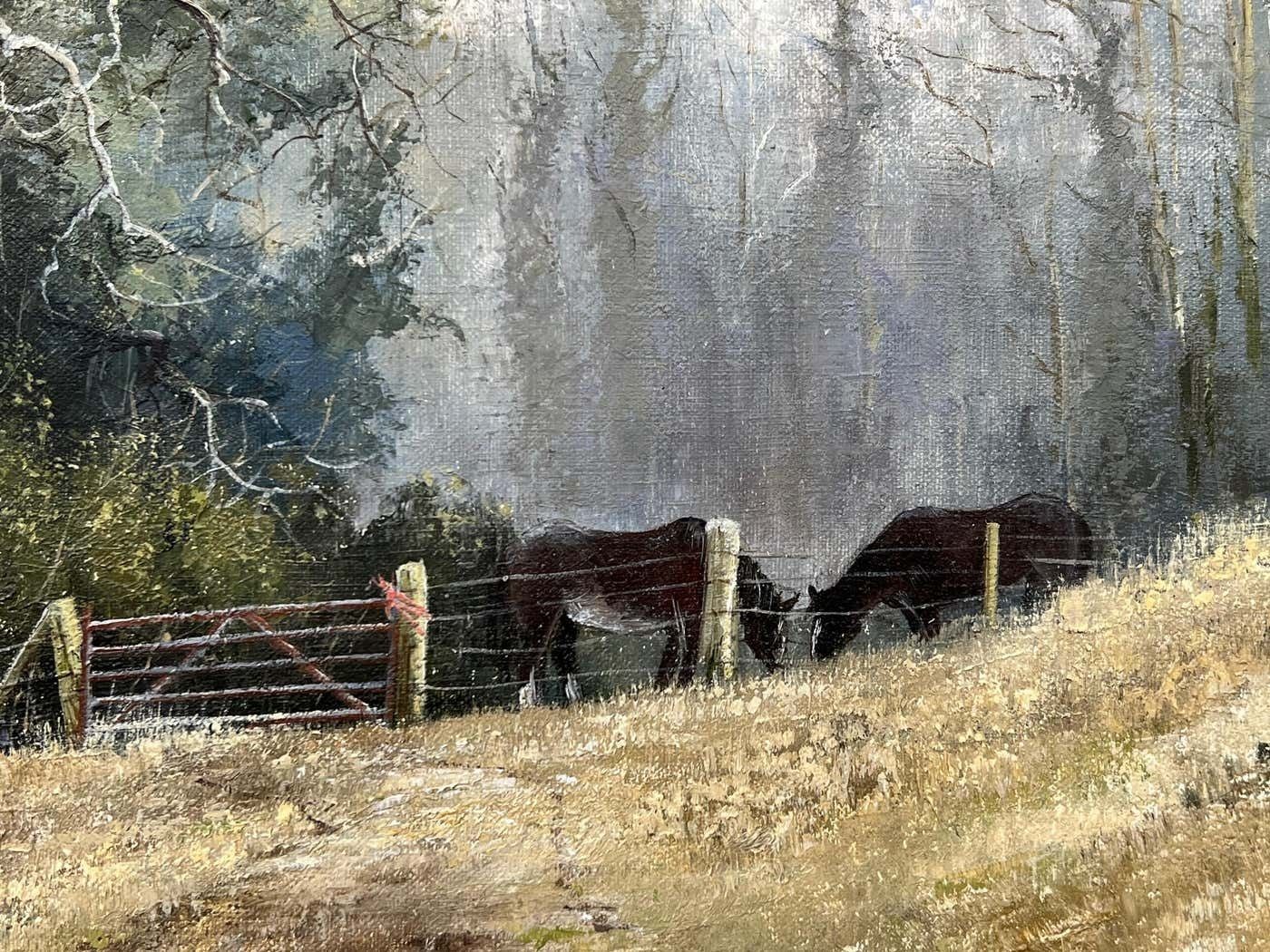 Dennis Harper Horses Feeding In A Field In The English Countryside 1995 photo vinterior