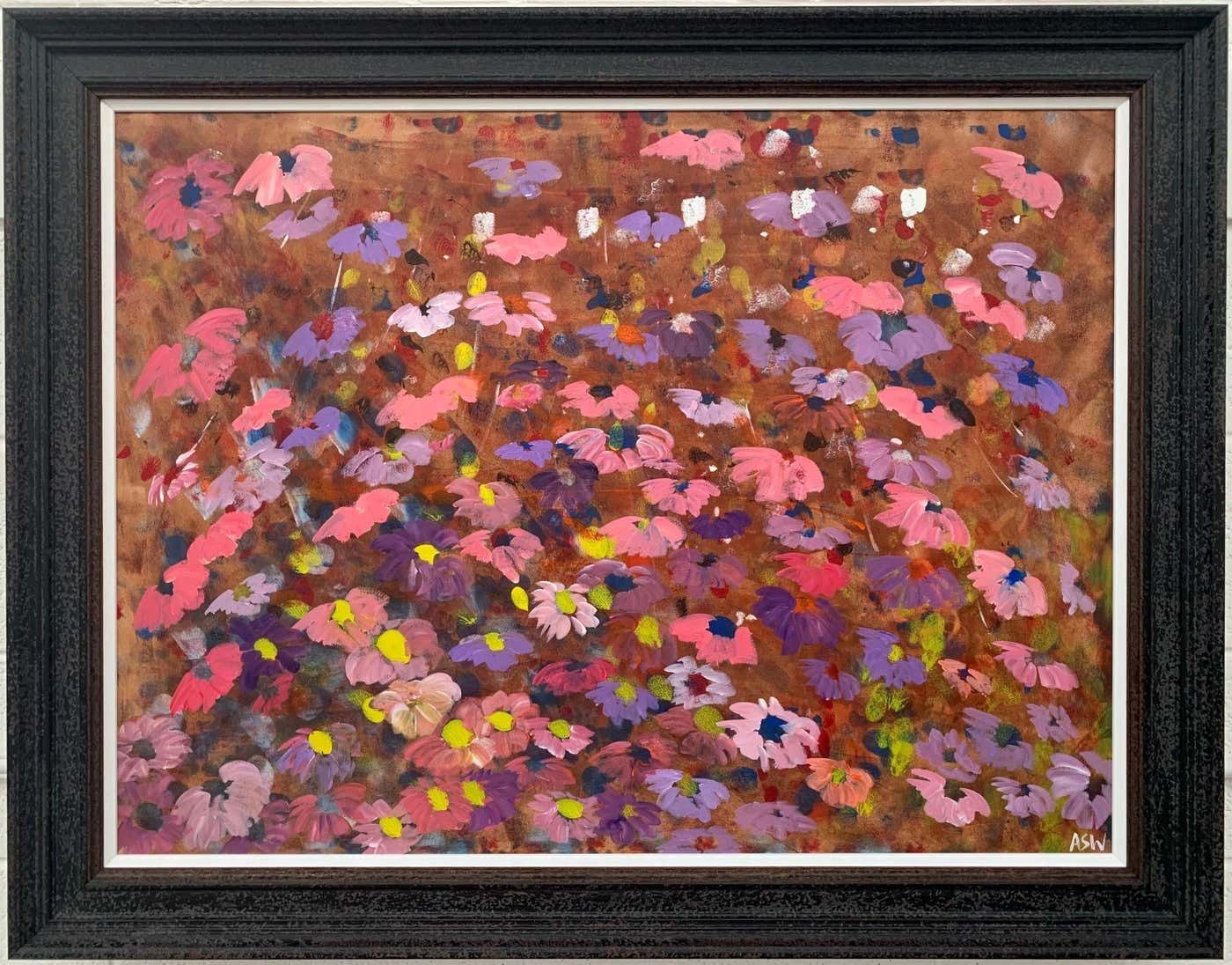 photo buy Angela Wakefield Abstract Pink & Purple Flowers Interior Design By British Contemporary Artist 2001