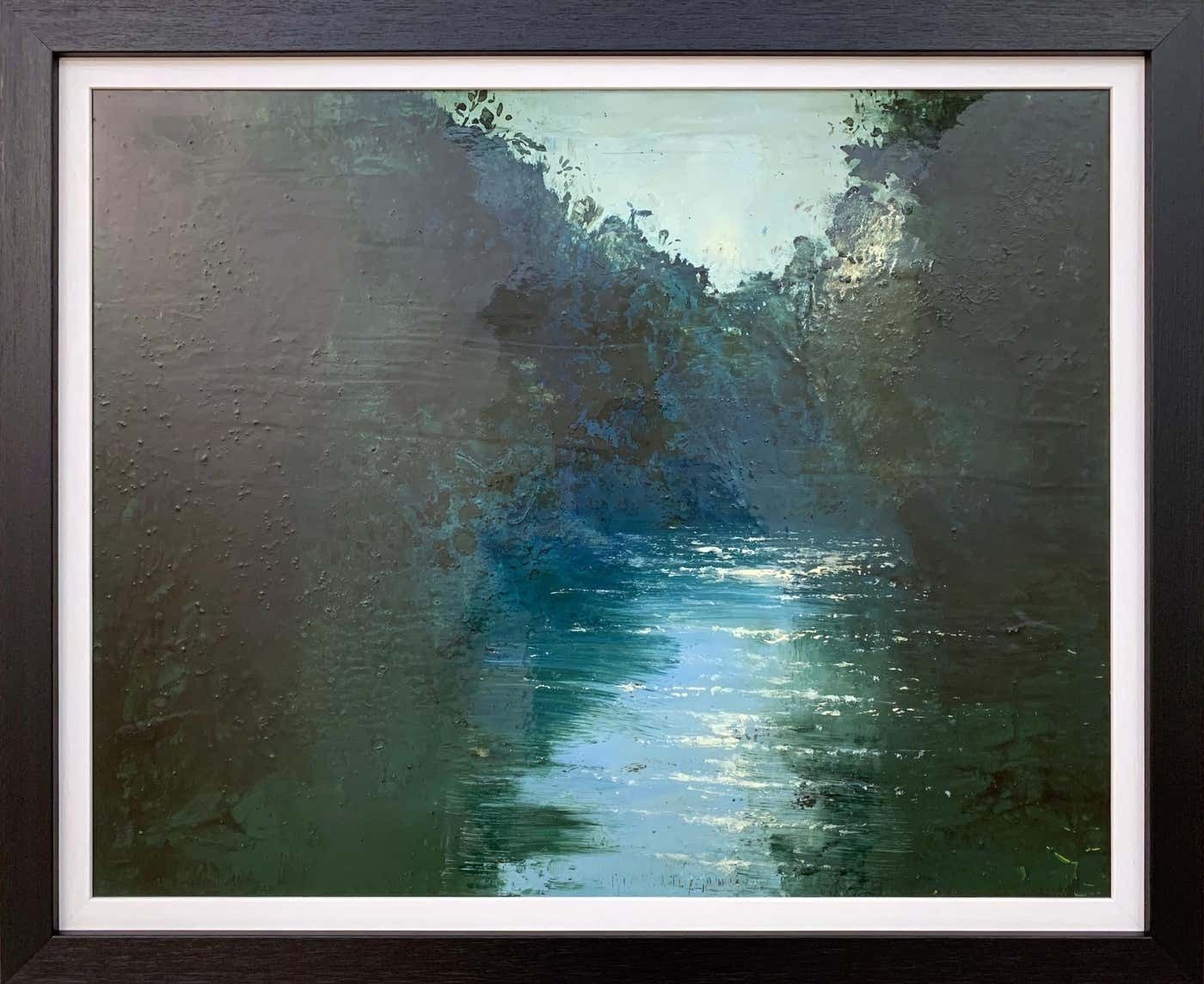 Colin Halliday Impressionistic English River Landscape Original Oil Painting By British Artist 2007