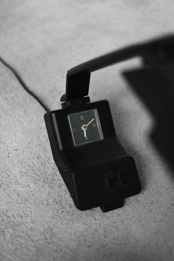 Polish Modern Desk Lamp With Clock By Wojciech Dybek For Polamp Pułtusk, 1987 photo vinterior