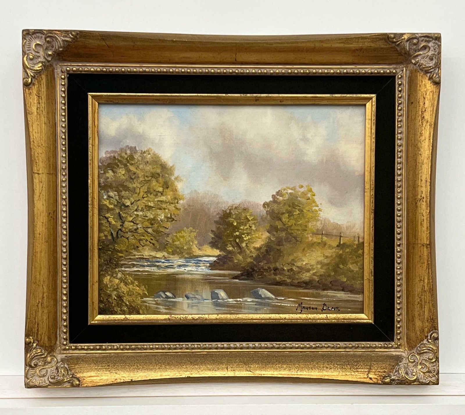 Manson Blair Original Oil Painting Of River Landscape In Ireland By 20th Century Irish Artist 1985 Circa photo 1250.0