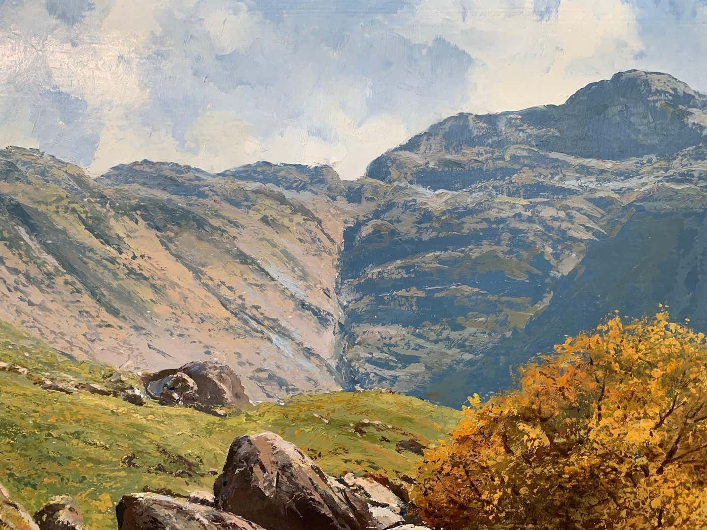 photo for sale Arthur Terry Blamires Oil Painting Of The English Lake District By Modern British Landscape Artist 1986