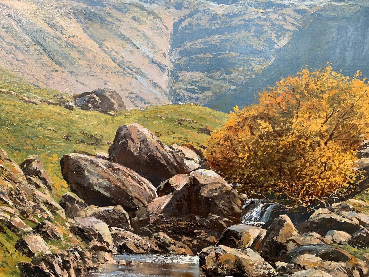 photo vinterior Arthur Terry Blamires Oil Painting Of The English Lake District By Modern British Landscape Artist 1986