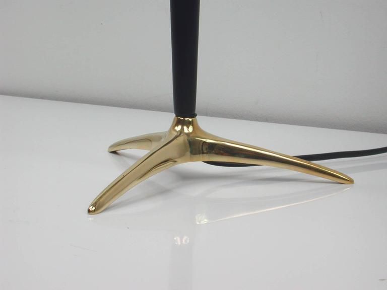 Mid Century Brass And Metal Table Lamp In The Manner Of J.T. Kalmar photo Lighting