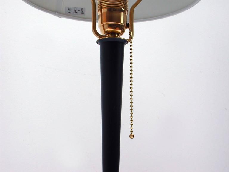 Mid Century Brass And Metal Table Lamp In The Manner Of J.T. Kalmar photo 895.0