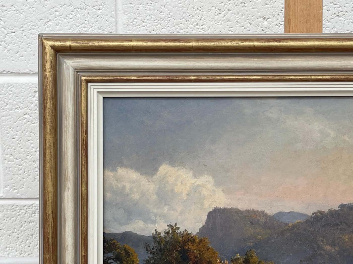 Alfred De Breanski Sr. River Landscape Painting Of Scottish Highlands By 19th Century British Artist Circa 1900 photo vintage