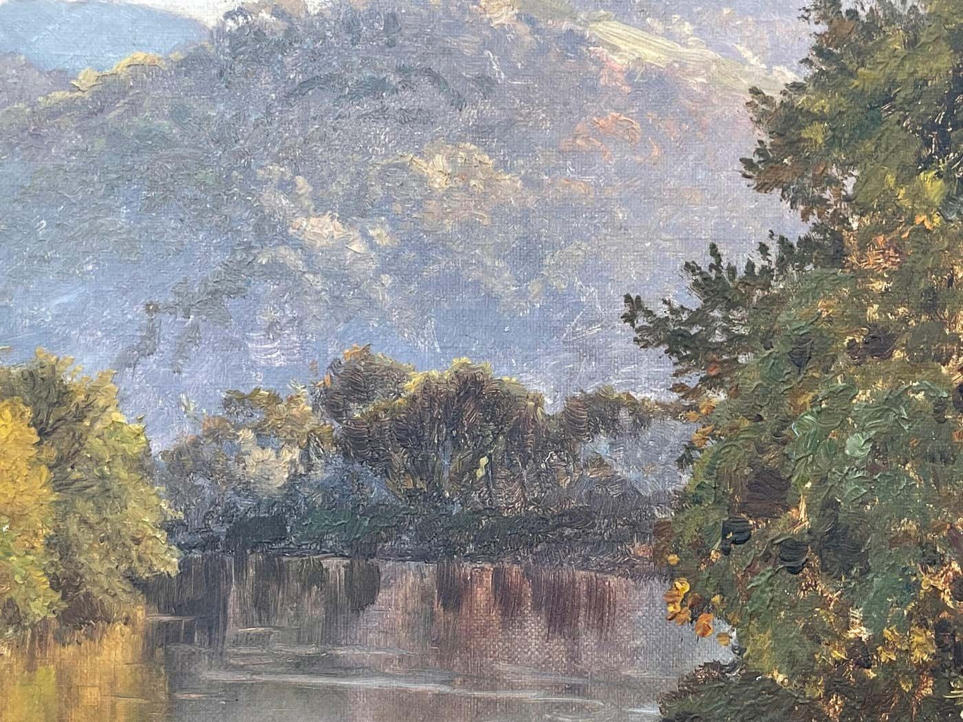 photo buy Alfred De Breanski Sr. River Landscape Painting Of Scottish Highlands By 19th Century British Artist Circa 1900