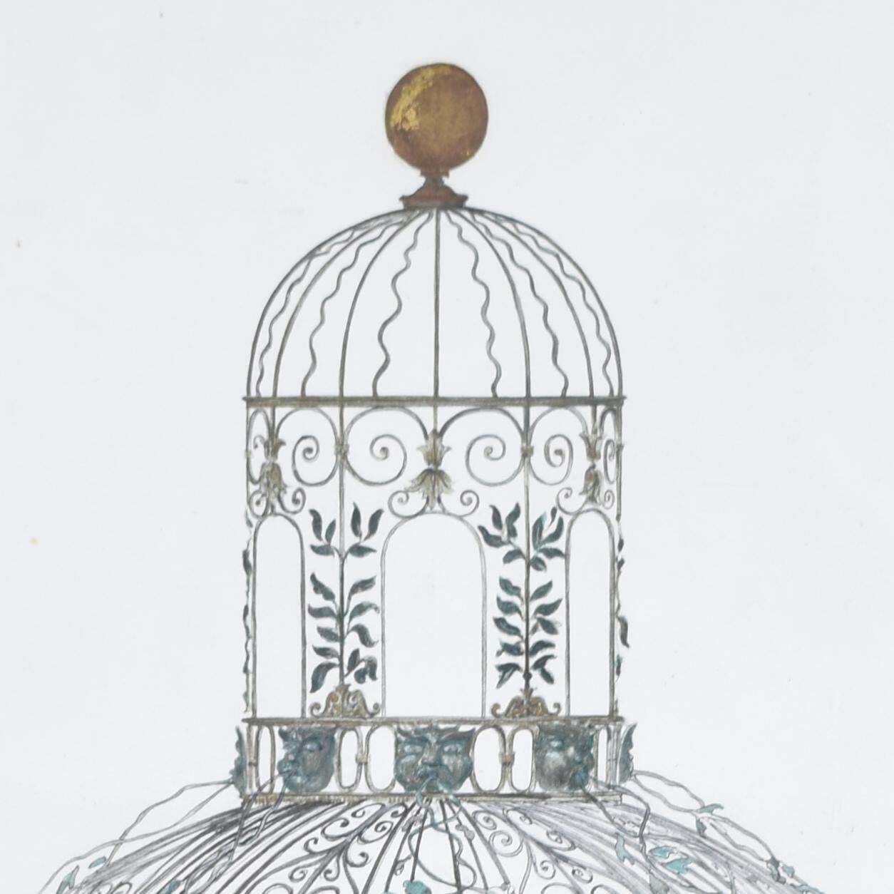 Louis Osman Design For 'Bird Cage' Arbour, Melbourne Hall, Derbyshire By Louis Osman Friba 1958 photo furniture