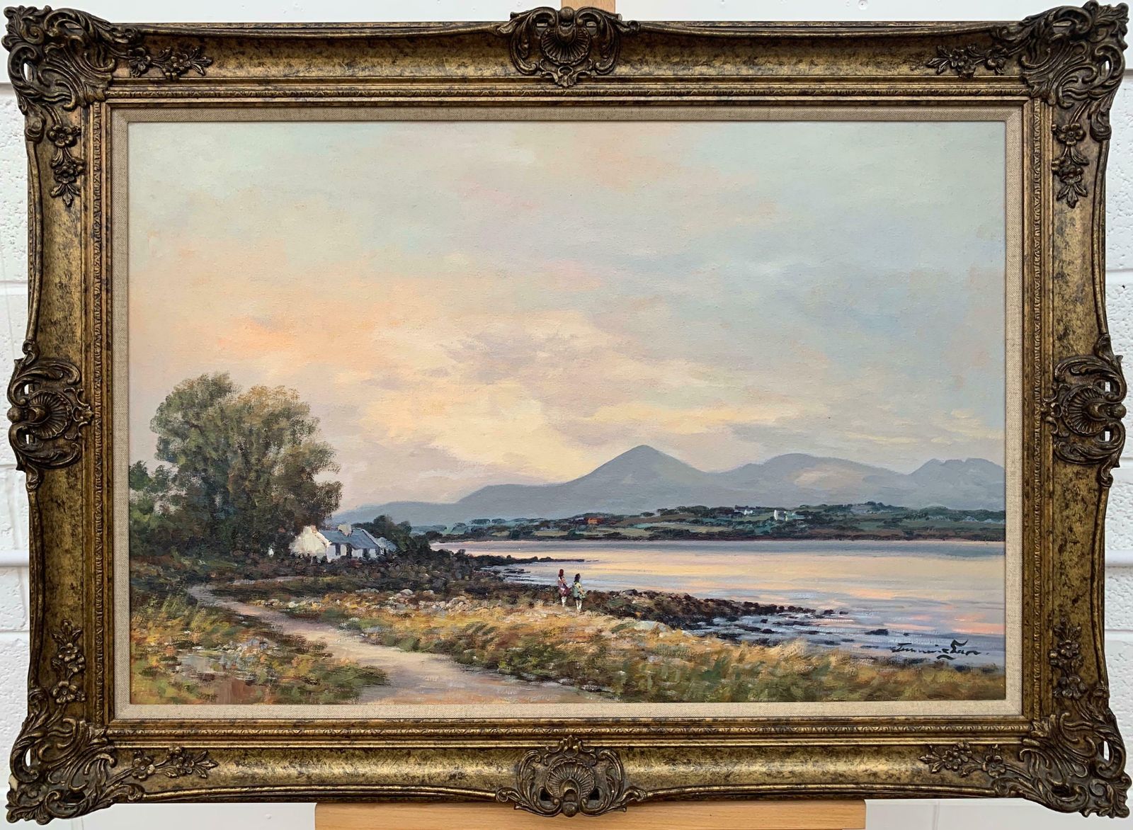 photo vinterior William Cunningham Oil Painting Of Murlough Bay With The Mourne Mountains In The Distance Ireland 1990 Circa