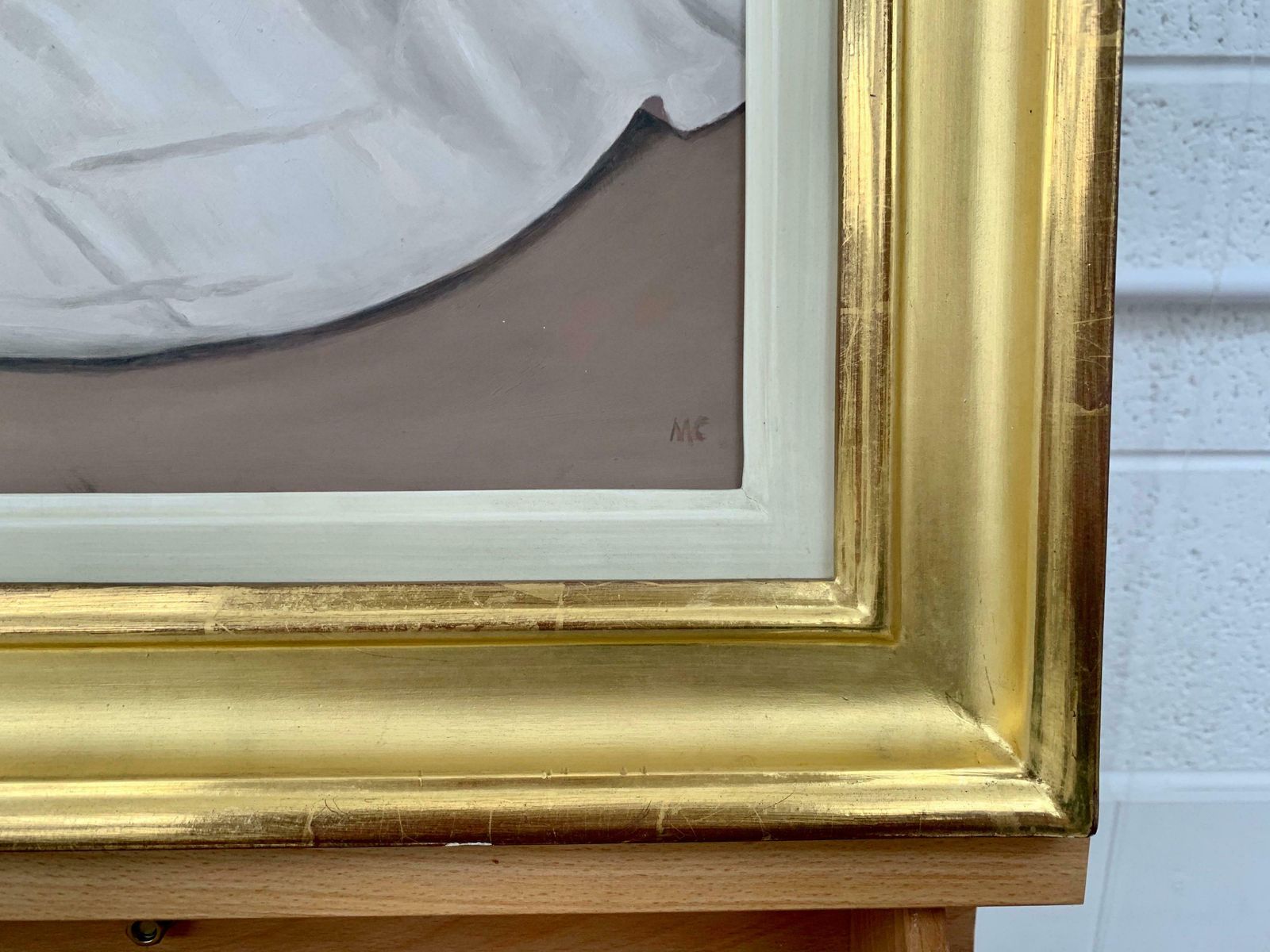 Art Mark Clark Oil Painting Of Seated Female Nude Figure By British Contemporary Artist 2000 Circa photo