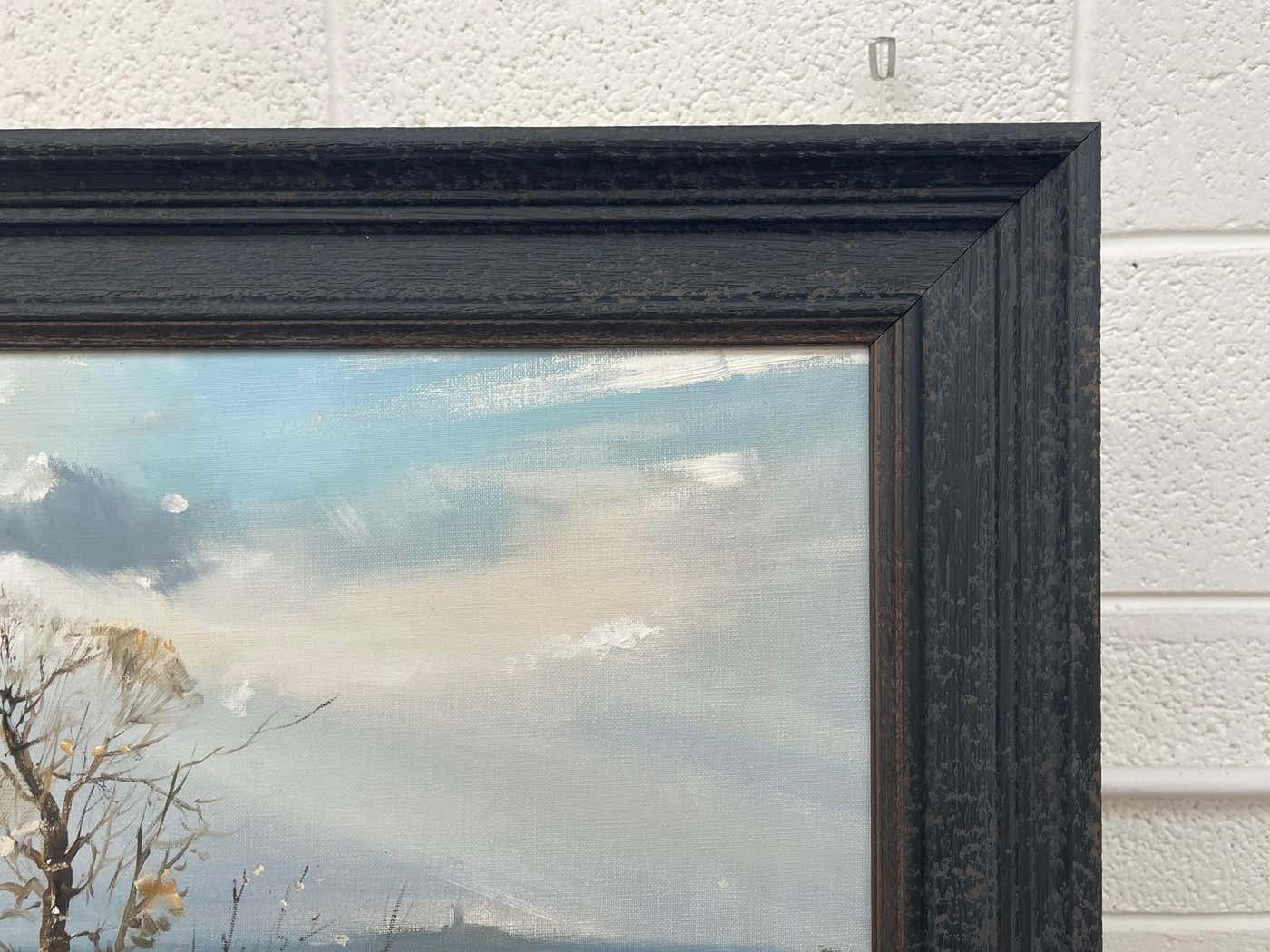 photo furniture Frank Fitzsimons Ireland Landscape With Trees, Buildings & Sun Rays By Contemporary Irish Artist 1985 Circa