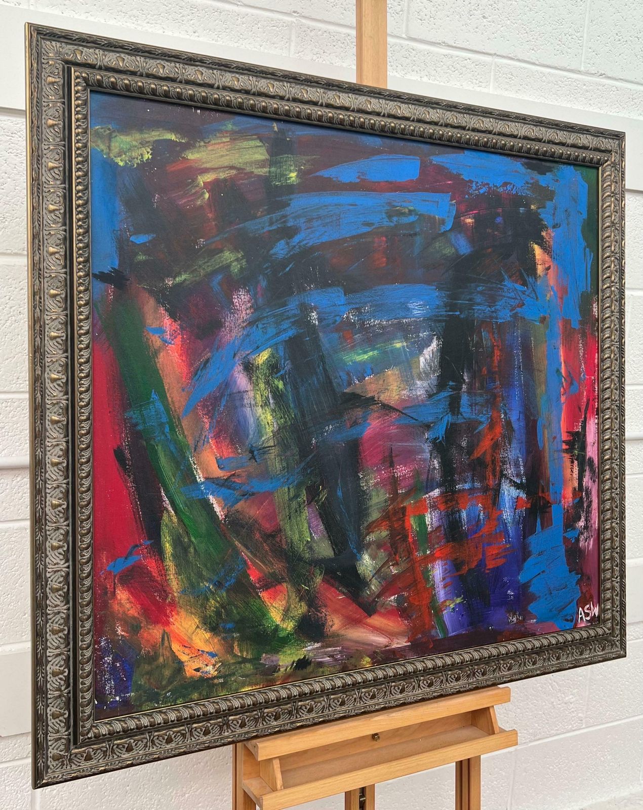 Angela Wakefield Blue Red & Green Abstract Expressionist Painting By British Contemporary Artist photo Art