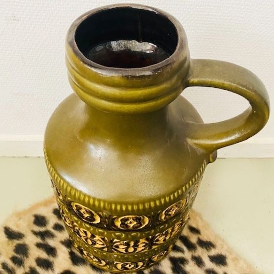 Xl West Germany Scheurich Floor Vase Clover Green photo 89.0