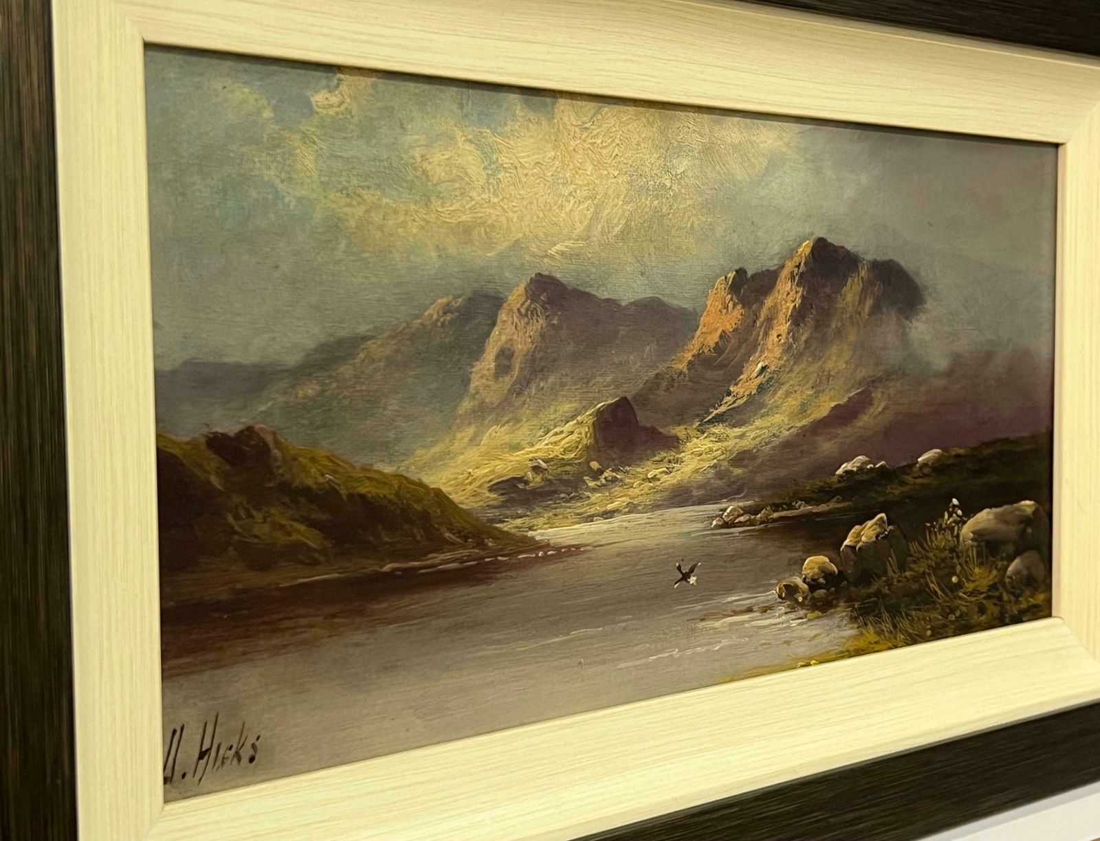 David Hicks Mountain Lake Oil Painting By 19th Century British Artist Active Circa 1873–1902 Circa 1873–1902 photo buy