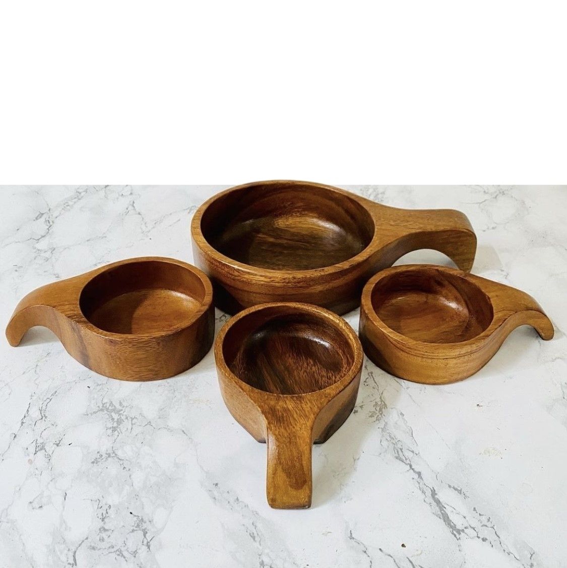 Danish Design Teak Wooden Bowls Set photo for sale