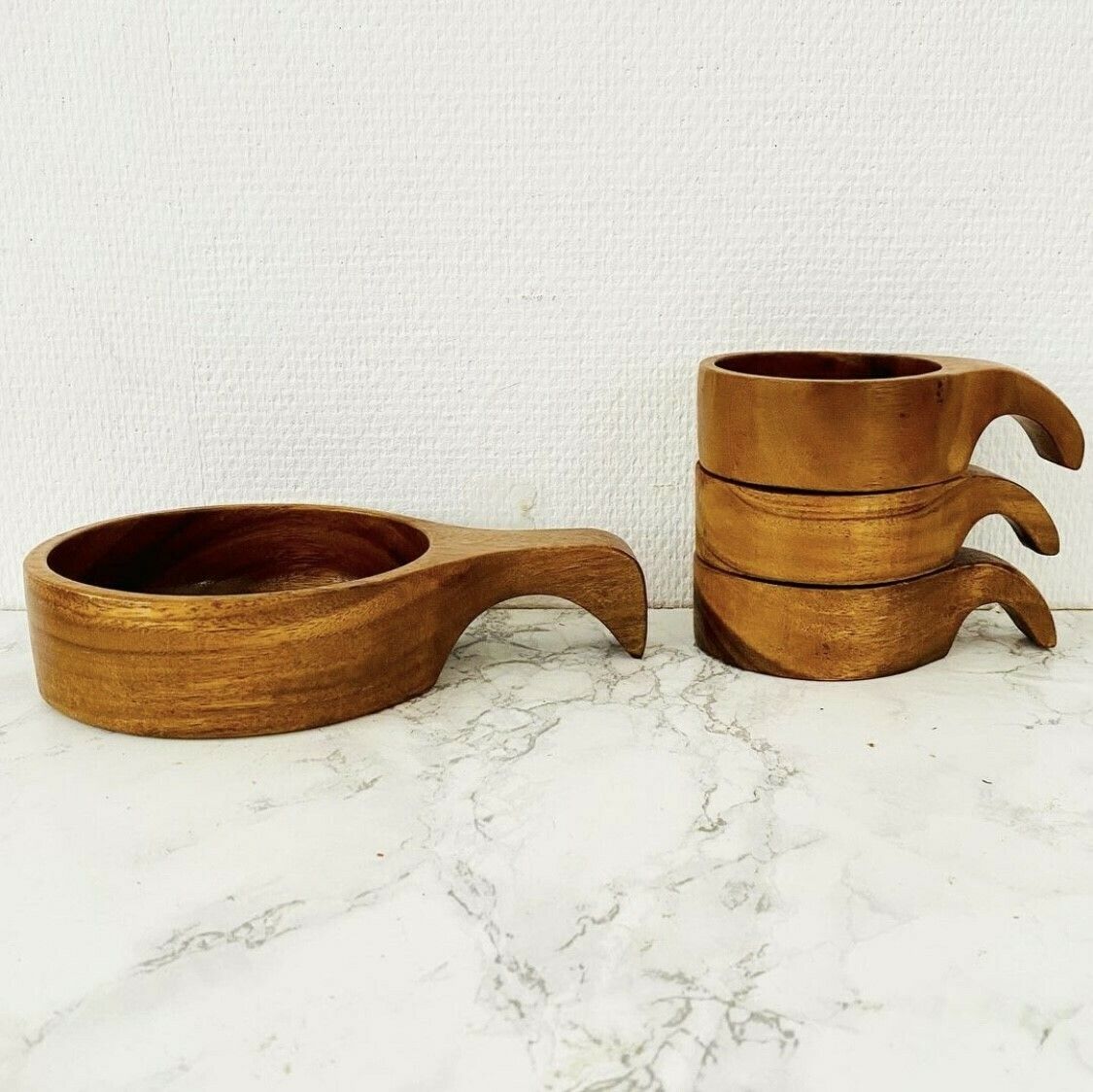 Danish Design Teak Wooden Bowls Set photo Home Decor