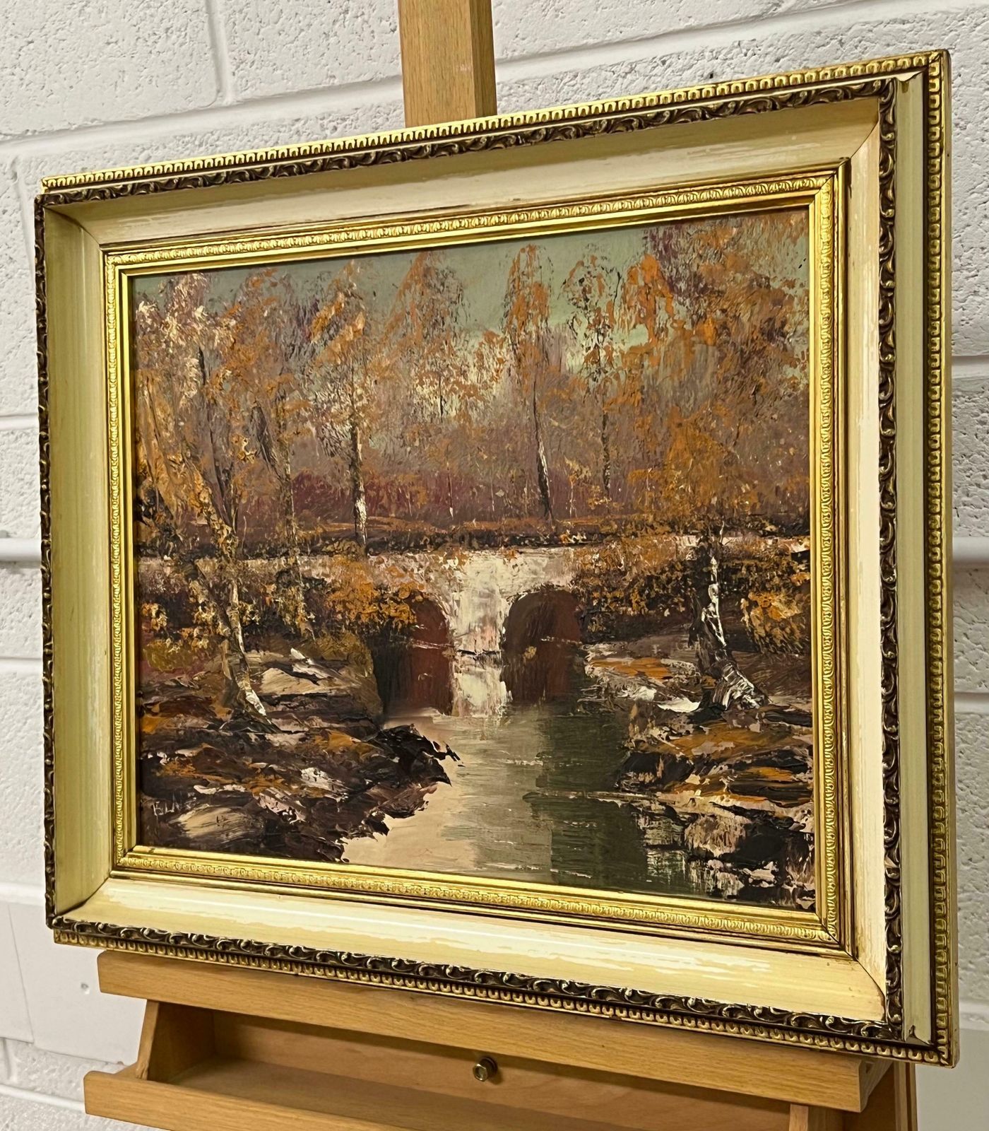 Liam Blake Original Impasto Oil Painting Art Of An Autumnal River Landscape By Irish Artist 1985 Circa photo Art