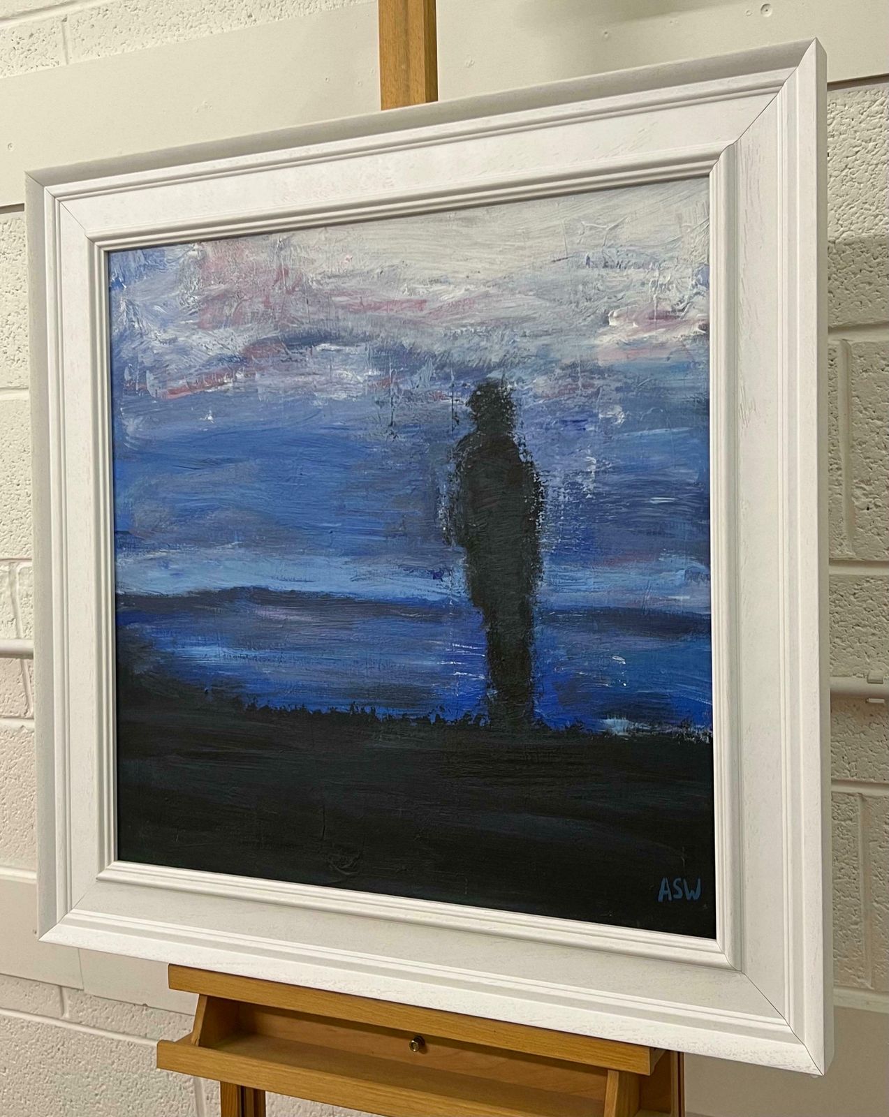 Angela Wakefield Man On The Hill Original Painting "Contemplation" By Contemporary British Artist 2005 photo Art