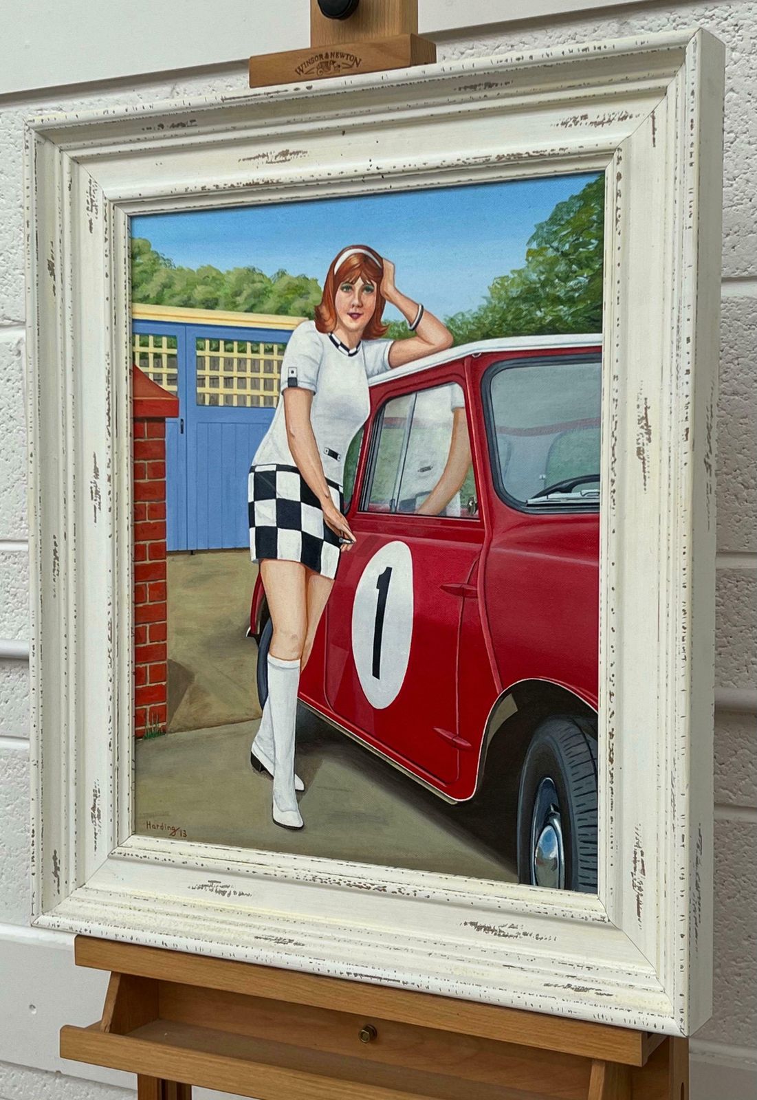 Paul F Harding 'A Racy Little Number’ A Woman With A Red Austin Mini Car In 1970's England 2013 photo vintage
